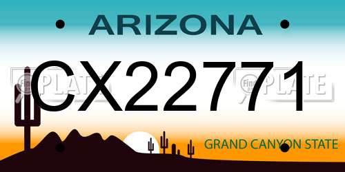 CX22771 Arizona License Plate