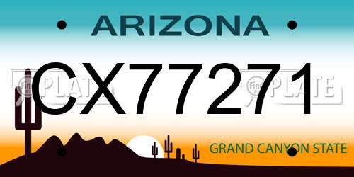 CX77271 Arizona License Plate