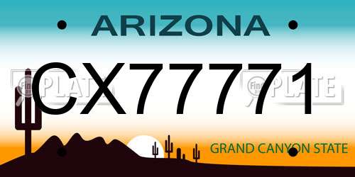 CX77771 Arizona License Plate