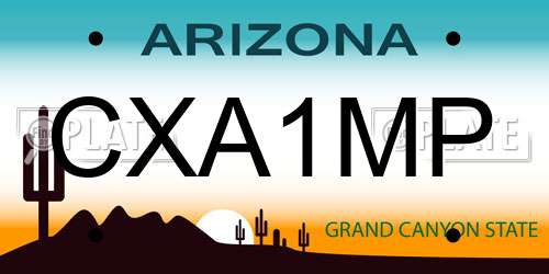 CXA1MP Arizona License Plate