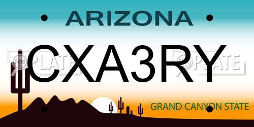 CXA3RY Arizona License Plate