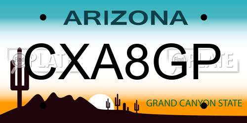 CXA8GP Arizona License Plate
