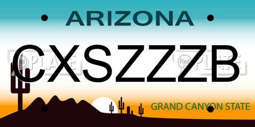 CXSZZZB Arizona License Plate