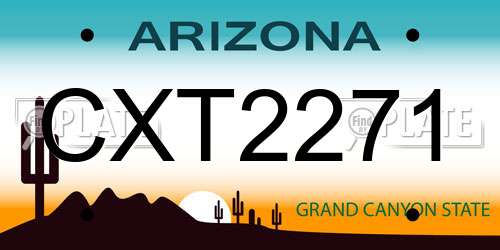 CXT2271 Arizona License Plate