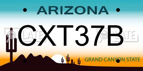 CXT37B Arizona License Plate