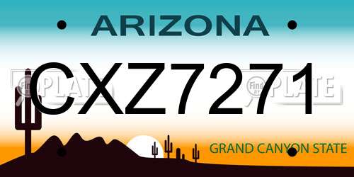 CXZ7271 Arizona License Plate
