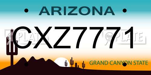 CXZ7771 Arizona License Plate
