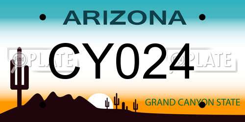 CY024 Arizona License Plate