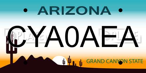 CYA0AEA Arizona License Plate