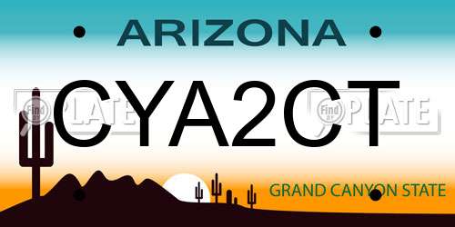 CYA2CT Arizona License Plate