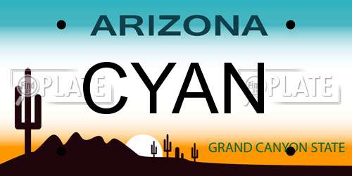 CYAN Arizona License Plate