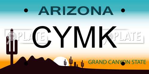 CYMK Arizona License Plate