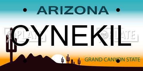 CYNEKIL Arizona License Plate
