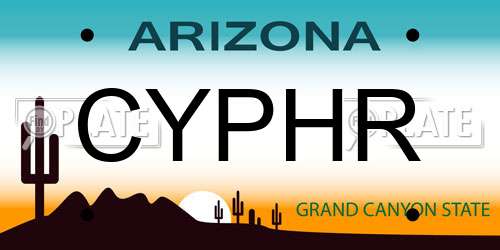 CYPHR Arizona License Plate