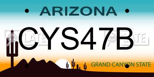 CYS47B Arizona License Plate