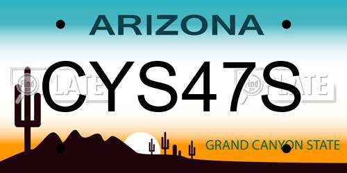 CYS47S Arizona License Plate