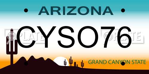 CYSO76 Arizona License Plate