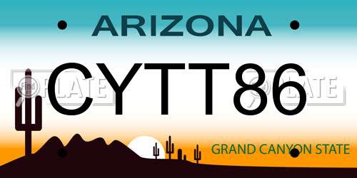 CYTT86 Arizona License Plate