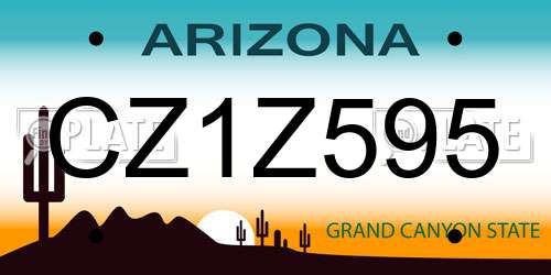 CZ1Z595 Arizona License Plate
