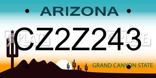 CZ2Z243 Arizona License Plate