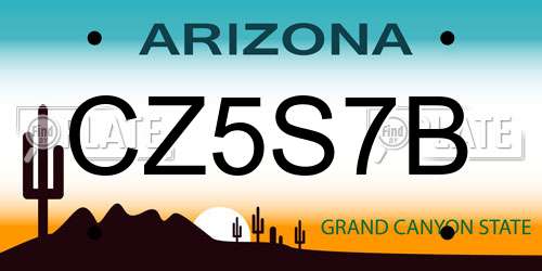 CZ5S7B Arizona License Plate