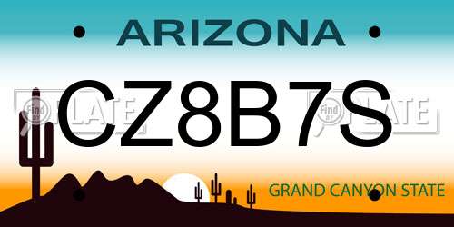 CZ8B7S Arizona License Plate