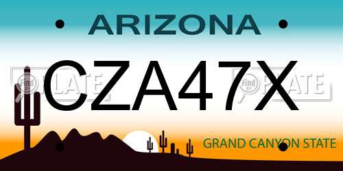 CZA47X Arizona License Plate