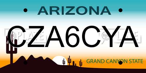 CZA6CYA Arizona License Plate