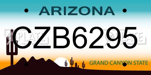 CZB6295 Arizona License Plate