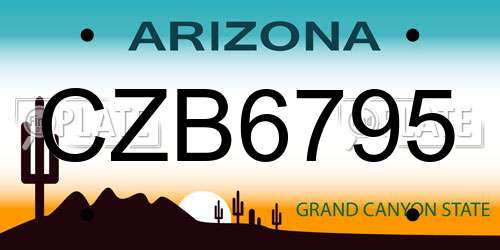 CZB6795 Arizona License Plate