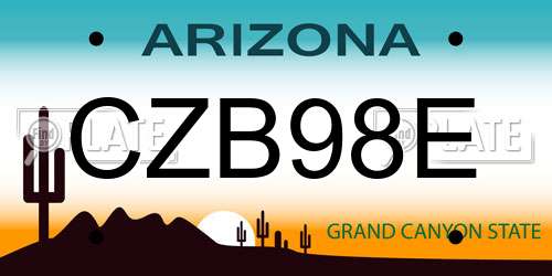 CZB98E Arizona License Plate