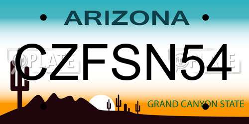 CZFSN54 Arizona License Plate