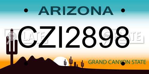 CZI2898 Arizona License Plate