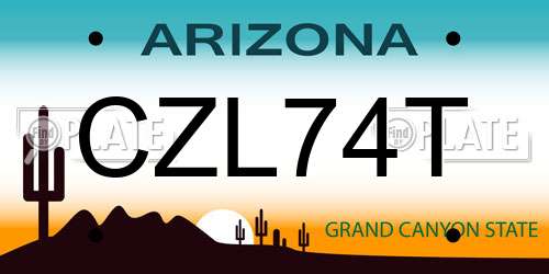 CZL74T Arizona License Plate