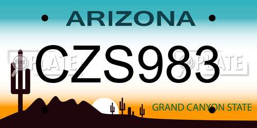 CZS983 Arizona License Plate