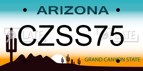CZSS75 Arizona License Plate