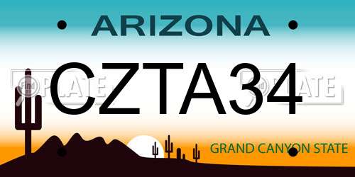 CZTA34 Arizona License Plate