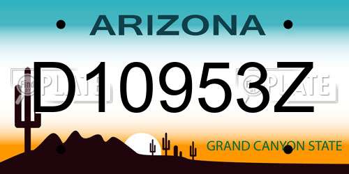 D10953Z Arizona License Plate