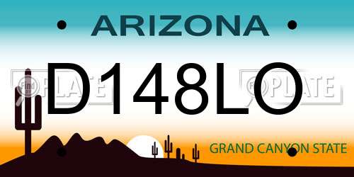 D148LO Arizona License Plate