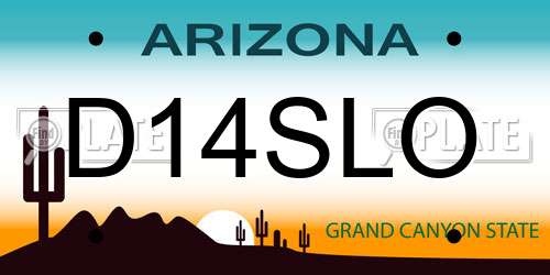 D14SLO Arizona License Plate