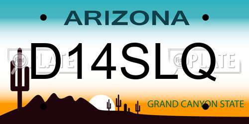 D14SLQ Arizona License Plate