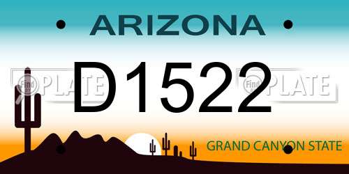 D1522 Arizona License Plate