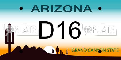 D16 Arizona License Plate