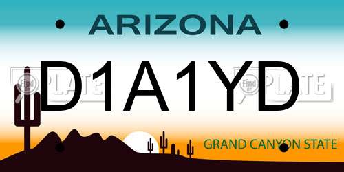 D1A1YD Arizona License Plate