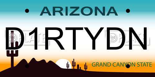 D1RTYDN Arizona License Plate