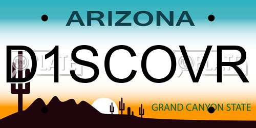 D1SCOVR Arizona License Plate