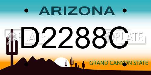 D2288C Arizona License Plate