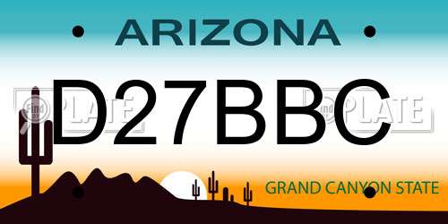 D27BBC Arizona License Plate