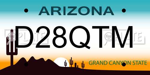 D28QTM Arizona License Plate