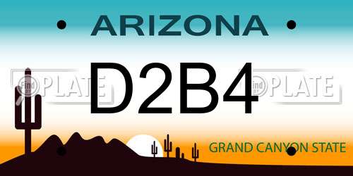 D2B4 Arizona License Plate